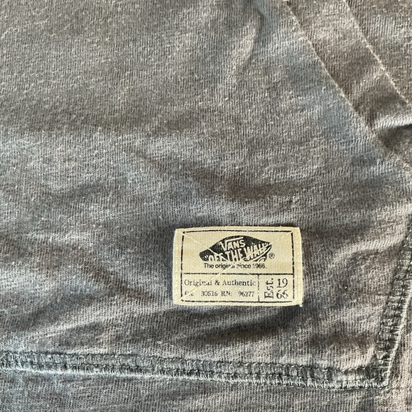 VANS Gray Hoodie Pullover Lightweight Long Sleeve Drawstring Pouch Pocket Sz S - Picture 7 of 7